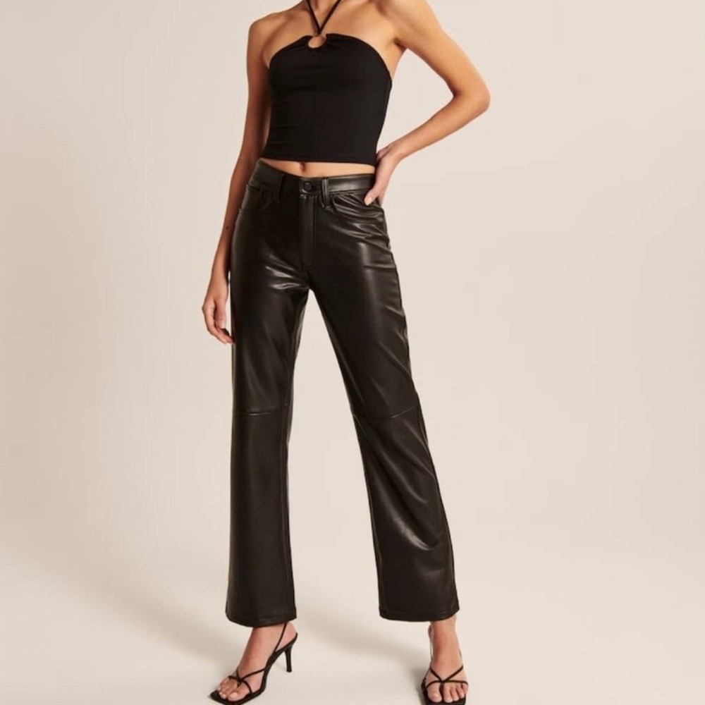Abercrombie and Fitch 90s Baggy Low Rise Leather Pants